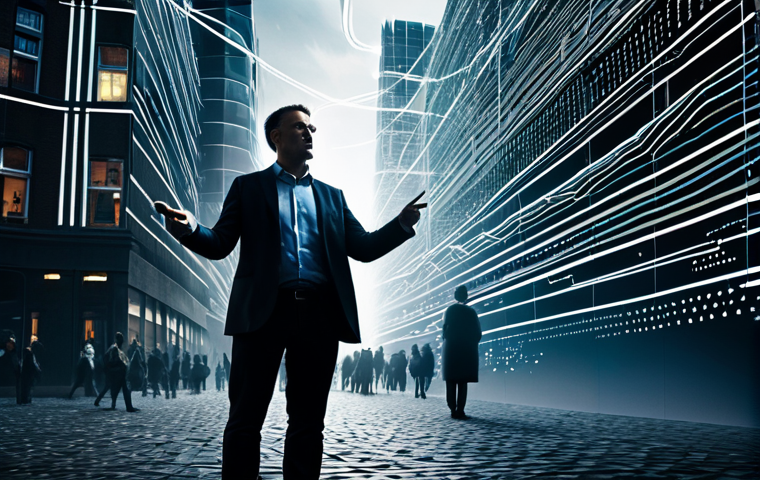 비즈니스 코칭을 배우는 이유 - **Image Prompt 1: Navigating the Digital Storm with a Guiding Light**
    "A dynamic, high-contrast ...