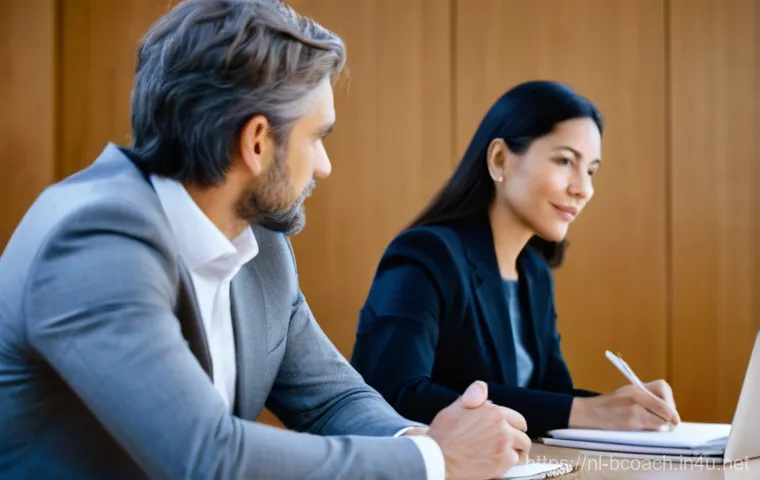 비즈니스 코칭 윤리와 책임 - **Prompt:** A detailed, high-resolution photograph of a diverse, professional female business coach ...